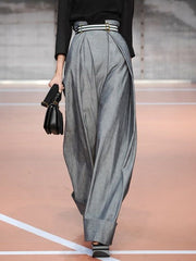 Urban Wide Leg Loose Pleated Casual Pants Bottoms