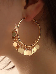 Tasseled Solid Color Geometric Earrings Accessories