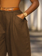 Loose Wide Leg Solid Color Split-Joint Pants Trousers