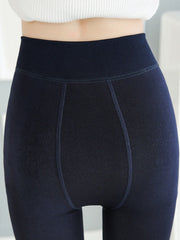 Simple Velvet Keep Warm Solid Color Leggings