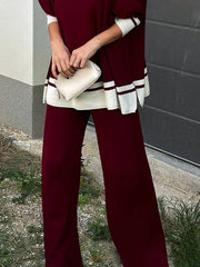 Solid Color Wide Leg Trousers Pants