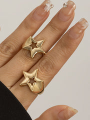 Adjustable Hollow Star Shape Normcore Rings Accessories