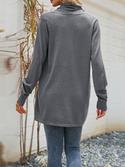 Solid Color Split-Joint Long Sleeves Loose Cardigan Coats
