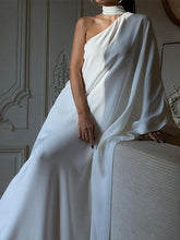 Asymmetric Solid Color Batwing Sleeves Loose Halter-Neck Maxi Dresses