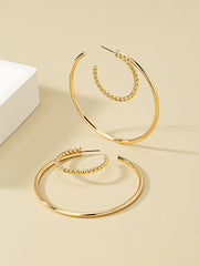Geometric Textured Earrings Accessories Ear-Ring
