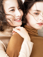 Casual Skinny Long Sleeves Solid Color Heaps Collar Sweater Tops Pullovers