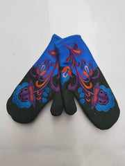 Casual Keep Warm Floral Embroidered Mittens