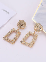 Geometric Hollow Solid Color Drop Earrings