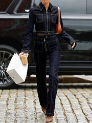 High Waisted Pockets Zipper Jean Pants Bottoms