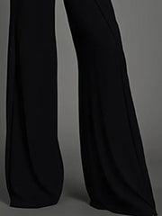 High-Waisted Solid Color Loose Wide Leg Trousers Pants