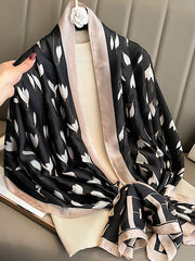 Floral Printed Letter Print Sun Protection Wrap Scarf