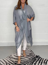 Mesh Pockets Solid Color Split-Joint Long Sleeves Loose V-Neck Outerwear