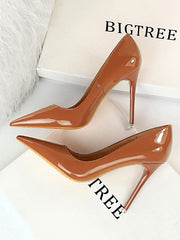 Solid Color Split-Joint Scarpin Salto Pumps