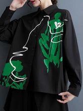 Asymmetric Split-Joint Long Sleeves Loose Lapel Blouses