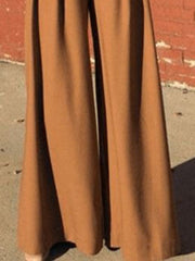 Pleated Split-Joint High Waisted Loose Trousers Pants