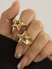 Adjustable Hollow Star Shape Normcore Rings Accessories