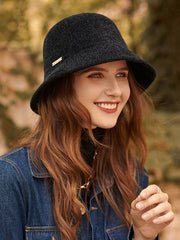 Stylish Selection Chenille Knitting Solid Color Bucket Hat