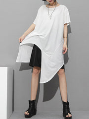 Original Irregular Loose Solid Color T-Shirt Top