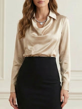 Long Sleeves Loose Solid Color Heaps Collar Blouses&Shirts Tops
