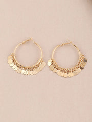 Tasseled Solid Color Geometric Earrings Accessories
