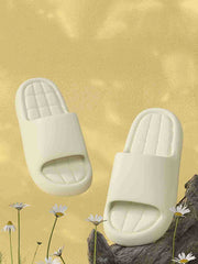 Open Toe Solid Color Slippers Platform Shoes