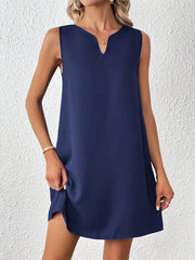 Solid Color A-Line High Waisted V-Neck Mini Dresses