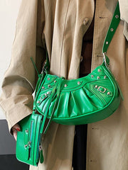 Rivet Zipper Crossbody Bags