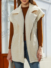 Split-Joint Velvet Loose Sleeveless Lapel Vest Top