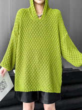 Hollow Solid Color Long Sleeves Loose Hooded Sweater Tops