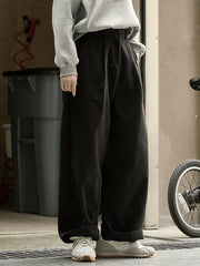 Casual Loose Wide Leg Solid Color Pants