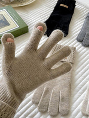 Jacquard Keep Warm Touch Screen Velvet Gloves Accessories