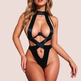 Bandage Lingerie Halter Hollow Out Exotic Black Porn Sissy Sensual Body Underwear