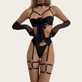 Bowknot Lingerie Sets Open Bra Silk Underwear Sissy Bilizna Set Uncensored Sensual Thongs