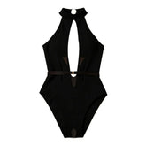 Deep V Halter Crotchless