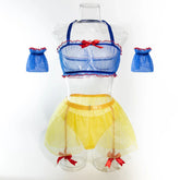 Erotic Cosplay Transparent Mesh Role Play Outfit Frill Trim Disguise Belt Exotic Sets