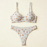 European and American Lovely Floral Set with Underwire Soft Comfortable Daily Wear Lingerie