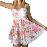 Flower Embroidery Lace Backless