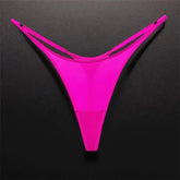 High Slit Seamless Sporty Thong Rose Underwear Fitness Ice Silk Thin Straps G-strings Plus Size
