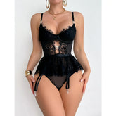 Ladiess Lace Jumpsuit Slim Fit Exotic Lingerie Nightwear Babydoll Underwear Outfit Sheer Mesh