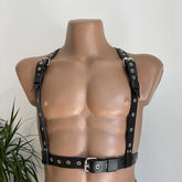 Mens Punk StyleLeather Lingerie Harness Men Bondages Leather Chest Men's Harness Gay Harness Accessory Adult Toy