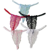 Multi Colored Embroidered Flower Mesh Thong Hollow Out Lace G-string Low Waist Transparent Silk Underwear Plus Size