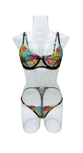 Hollow Out See Through Unique Embroidery Bra Laces Erotic Seductive Underwear Clothing Lingerie Set