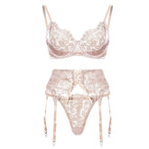 Western Ribbon Patchwork Floral Embroidery Bra