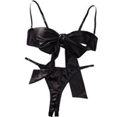Western Black Hollow Out Bowknot Lace Up