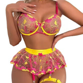 Western Three Point Mesh Heart Print With Choker
