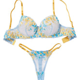 Western Yellow Blue Color Block French Style Fresh