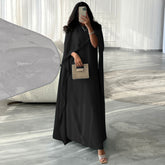 Cape Loose Pockets Solid Color Round-Neck Jumpsuits