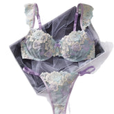 Floral Embroidery Hollow Out Thin Cup Bra