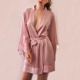 Robe with Lace Satin Nightgown Bathrobe Gown Nightdress Bride Bridesmaid Robe