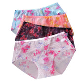Summer Men Floral Print Cool Breathable Airy Quick Dry No Sweat No Restraint Underpants Briefs Underwear